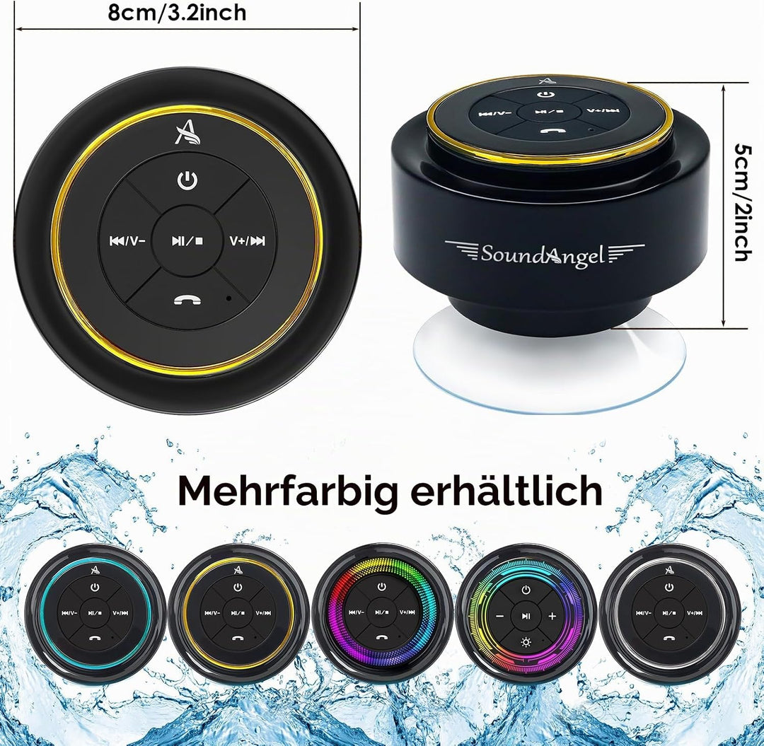Xleader, Verbesserter Dusch-Lautsprecher, zertifizierter IPX7 wasserdichter Bluetooth-Lautsprecher m