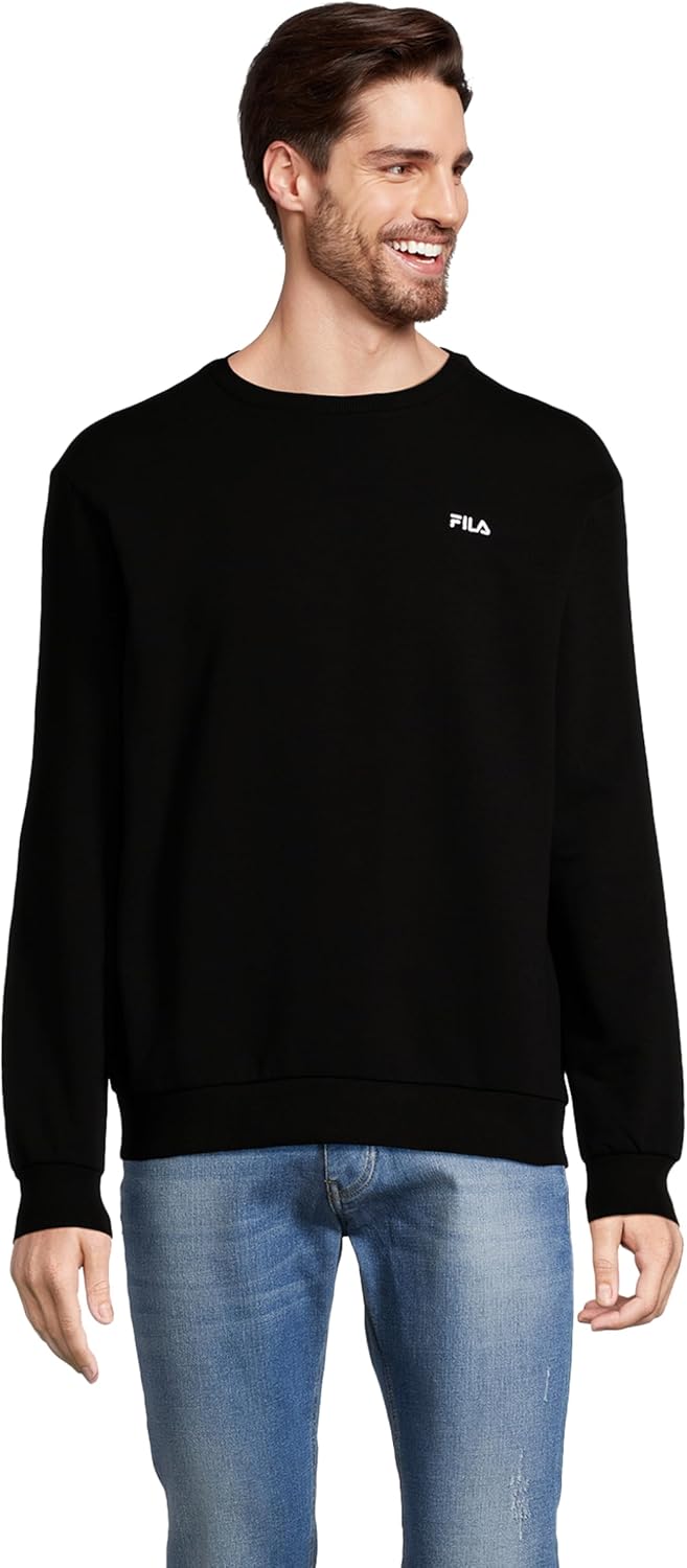 FILA Herren Brustem Crew Sweatshirt XXL Schwarz, XXL Schwarz