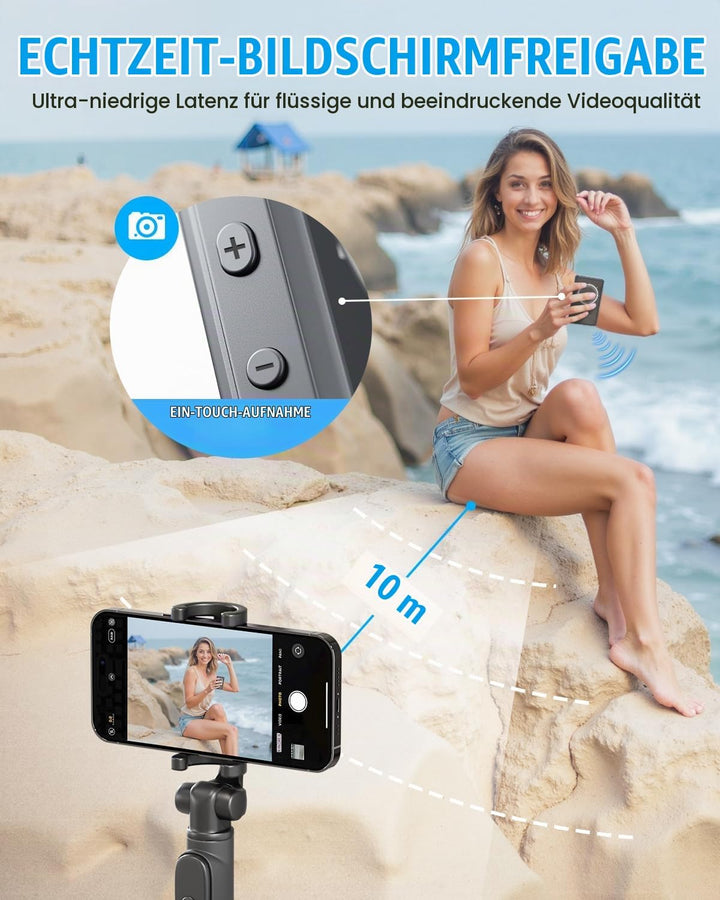 Handy Selfie Monitor, Magnetischer Vlog Selfie Monitor Bildschirm für iPhone/Android, Unterstützt 4K