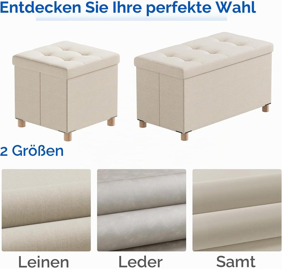BRIAN &amp; DANY Sitzbank mit Stauraum, Sitztruhe Sitzhocker Fusshocker, Faltbar Sitztruhe Sitzhocker mi