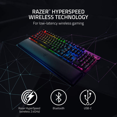 Razer BlackWidow V3 Pro (Green Switch) - Kabellose Mechanische Gaming Tastatur (Klickende Mechanisch