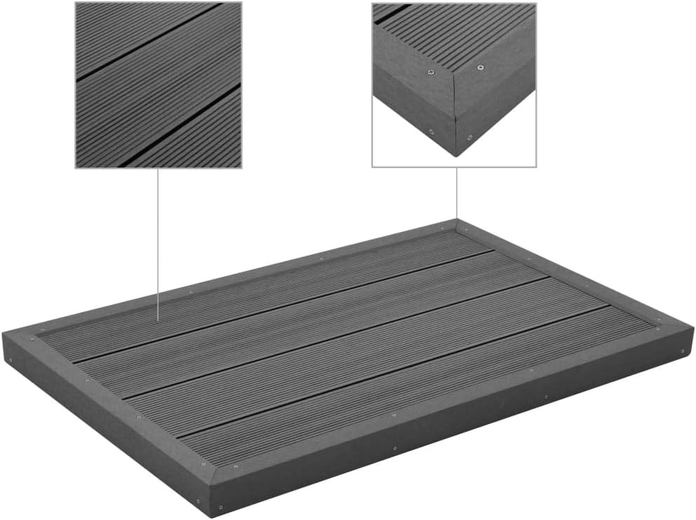 Tidyard Multifunktionale rutschfeste WPC-Platte Bodenelement für Solardusche Poolleiter WPC 101 x 63