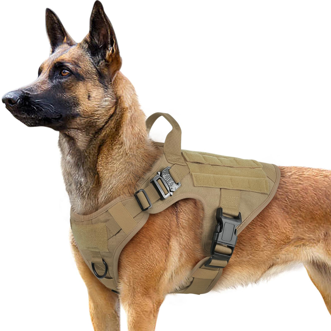 rabbitgoo No Pull Hundegeschirr Mittlere Grosse Hunde, Taktische Brustgeschirr mit MOLLE Griff Metal