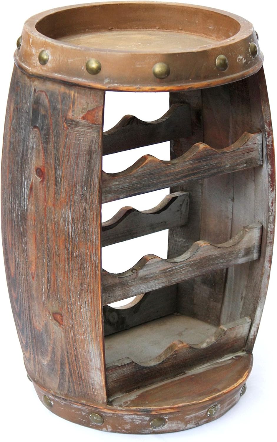 DanDiBo Weinregal Holz Klein Weinfass 1555 Flaschenständer Flaschenregal 50 cm Regal Fass Holzfass