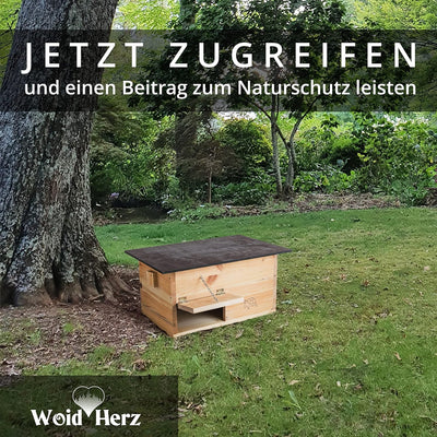 Woid Herz Premium Schildkrötenhaus (SH2) Lasiert aus 20mm starken Vollholz - Wetterfest mit Boden un