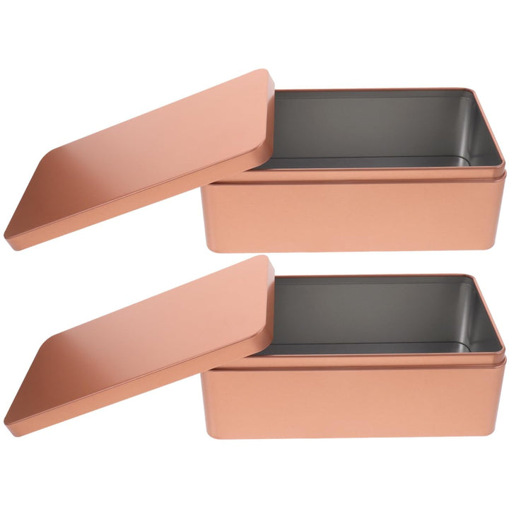NOLITOY Blechdose 2 Stück Metall Dose Deckel Gold Rechteck Box Tee Kekse Geschenk Party Deko Fest Zu