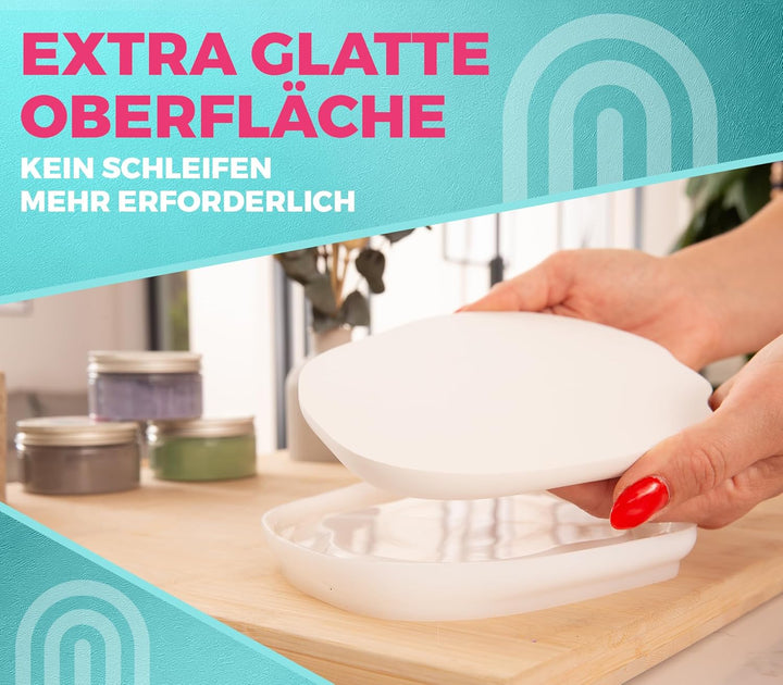 Keracraft Giesspulver weiss 4,5kg mit Silikonbecher 1.000ml und Schneebesen - Reliefgiesspulver weis