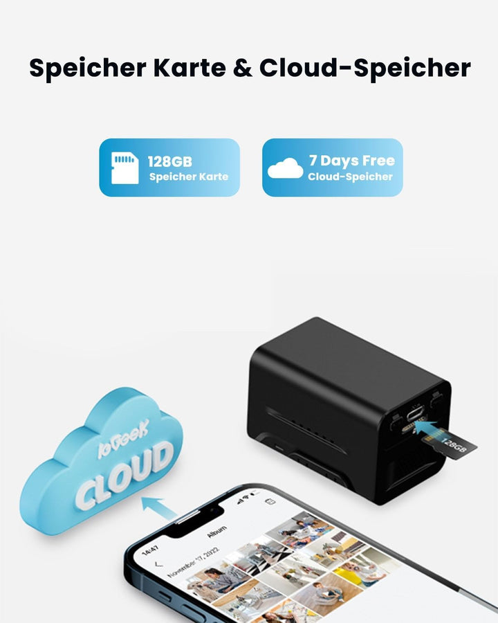 ieGeek Überwachungskamera Innen Akku,2.4GHz Überwachungskamera Innen WLAN,Mini Kamera Live Übertragu