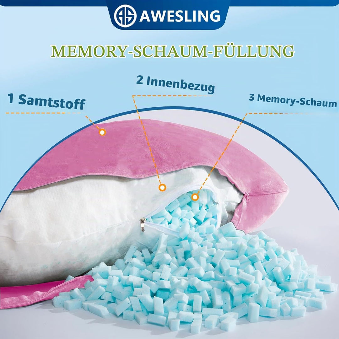 Schwangerschaftskissen, U-förmiges Ganzkörperkissen, Stillkissen, Stütz- und Schwangerschaftskissen