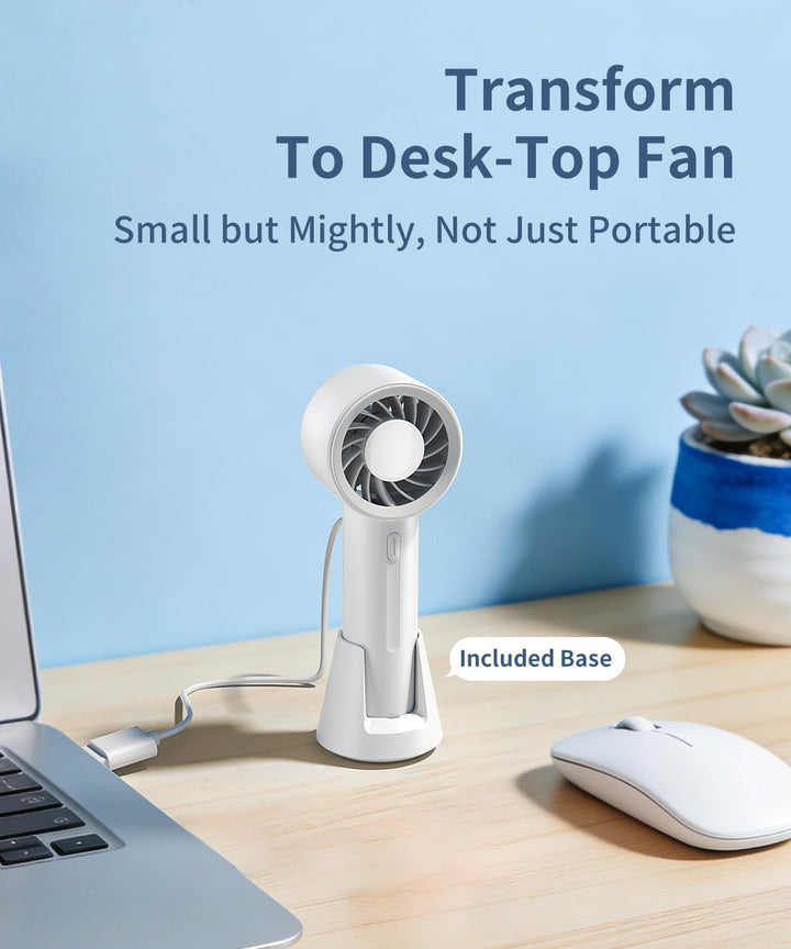 Tragbarer Handventilator mit Tischständer – 3 Geschwindigkeiten USB wiederaufladbarer Mini Ventilato