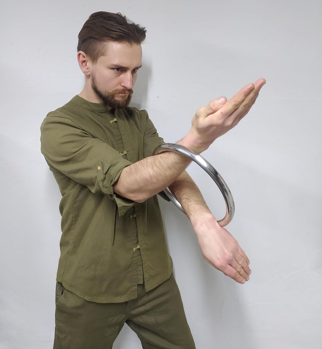 Tsun Siu Lum Edelstahl Ring Wing Chun Kung Fu Silber, Silber