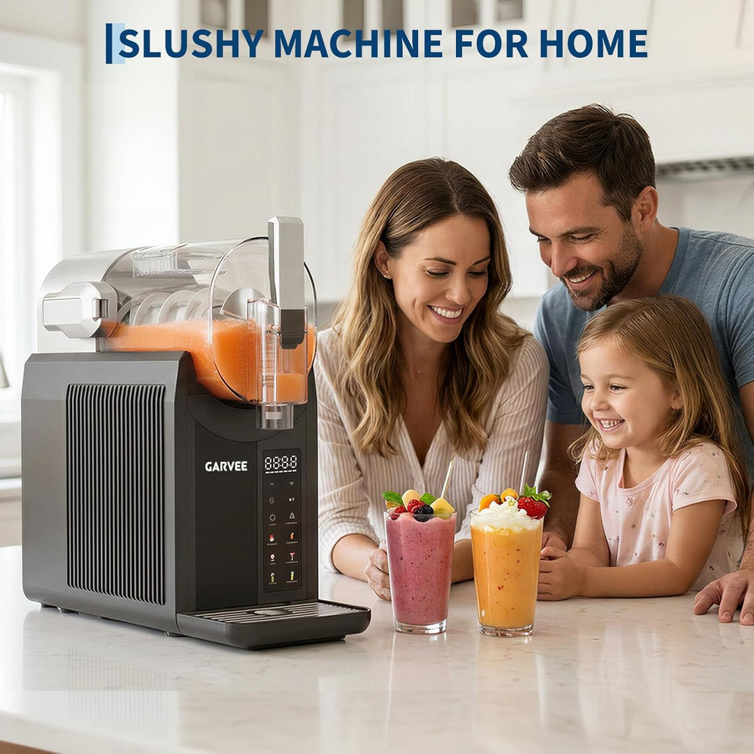 Slush Maschine, 6-in-1 Slush Ice Maker,2 l, 7 Smarten Programma, Softeismaschine Für Zuhause, Automa