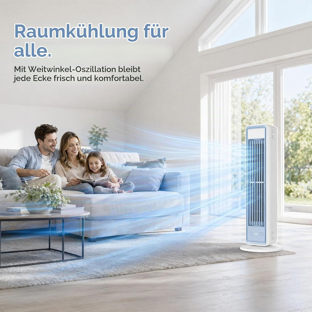Mobiler Luftkühler für Schreibtisch &amp; Büro, Tragbare Klimaanlage Kompakt, Leiser Tischventilator ohn