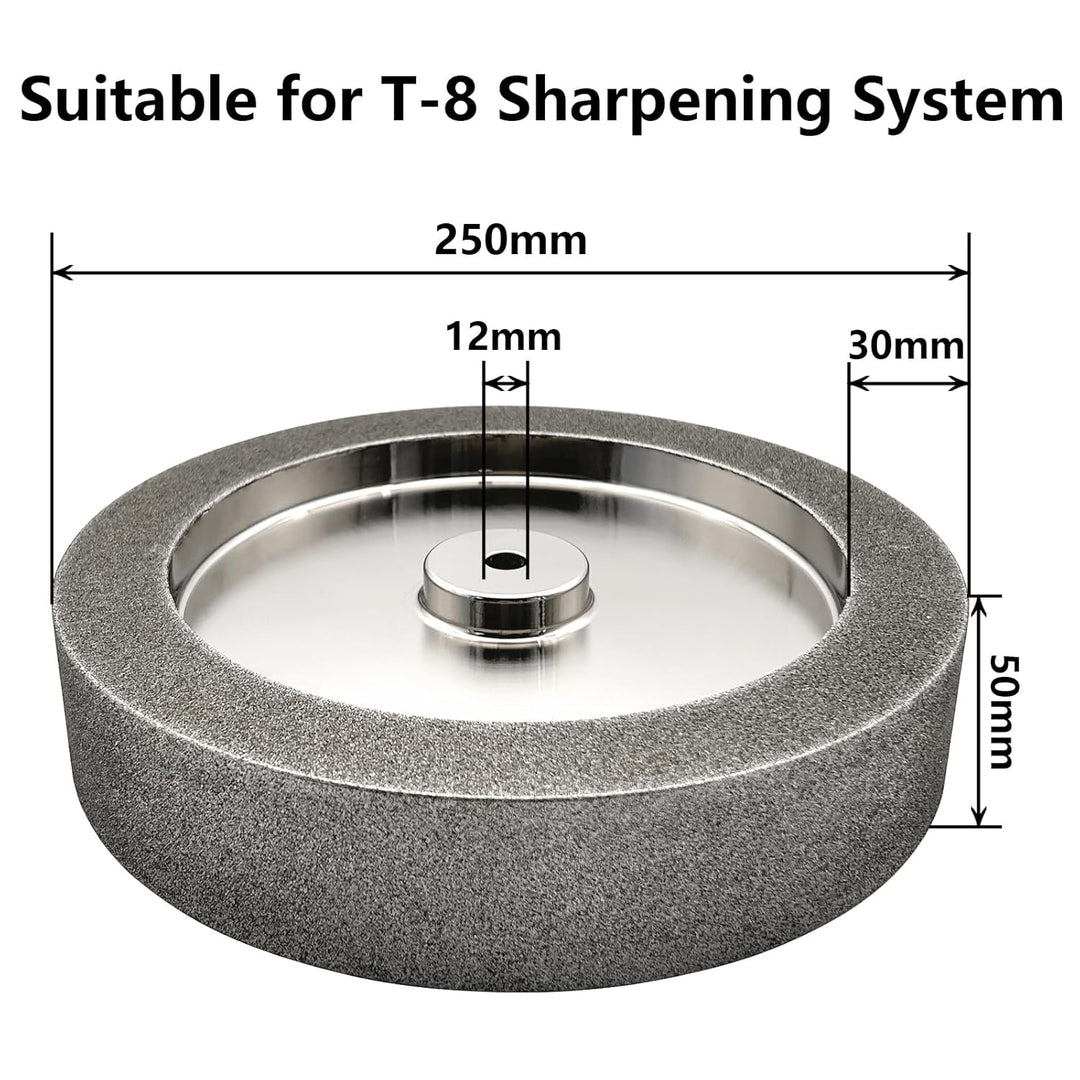 CBN Schleifscheibe für T8 T7 Nassschleifmaschine 250mm*50mm*12mm (Filet, 400 Körnung), Filet, 400 Kö