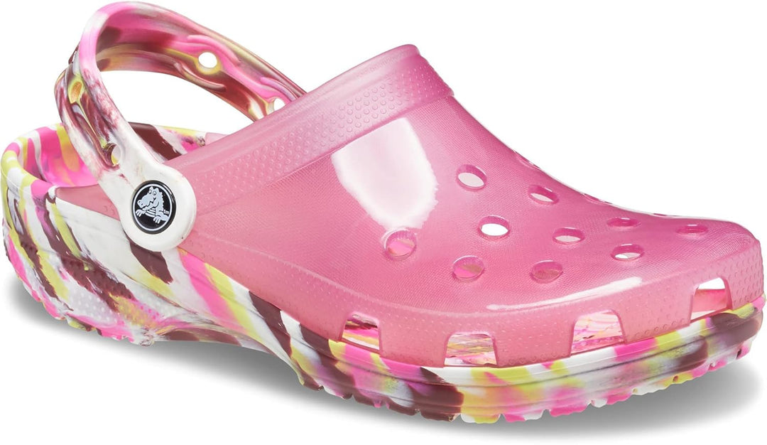 Crocs Unisex Classic Translucent Bleach Dye ClogVerstopfen 43/46 EU Fuchsia Fun Multi Marbled, 43/46