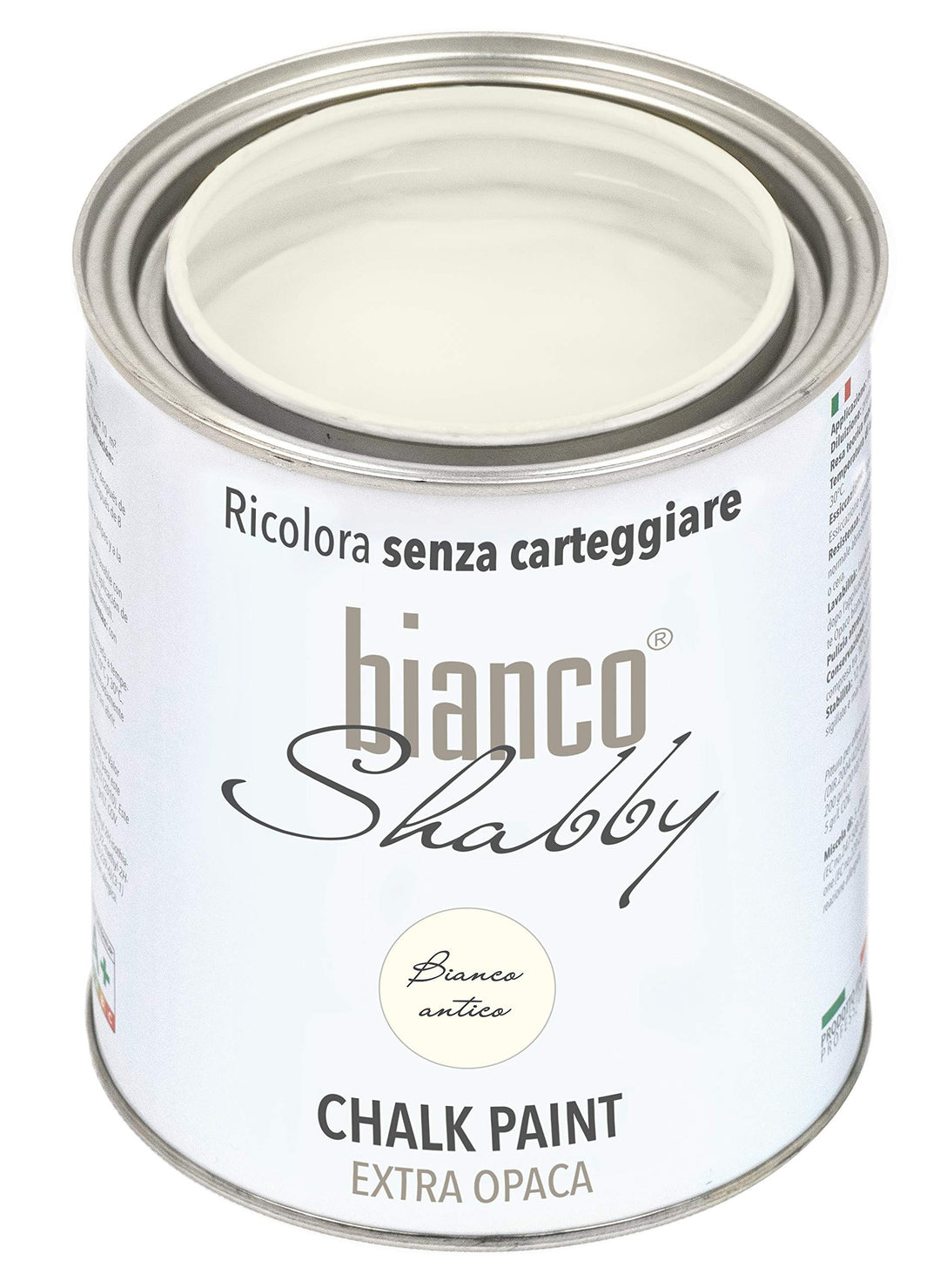 bianco Shabby® Bianco Antico Kreidefarbe Wasserbasis für Alle Oberflächen einfach zu verarbeiten ohn