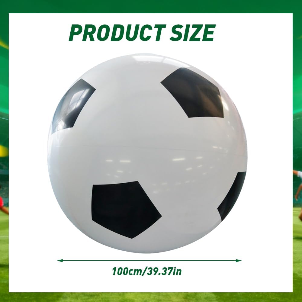 Fussball Ø 100 cm Gross, Riesen Aufblasbarer Wasserball, Aufblasbarer Riesen-Ball aus Robustem Gummi