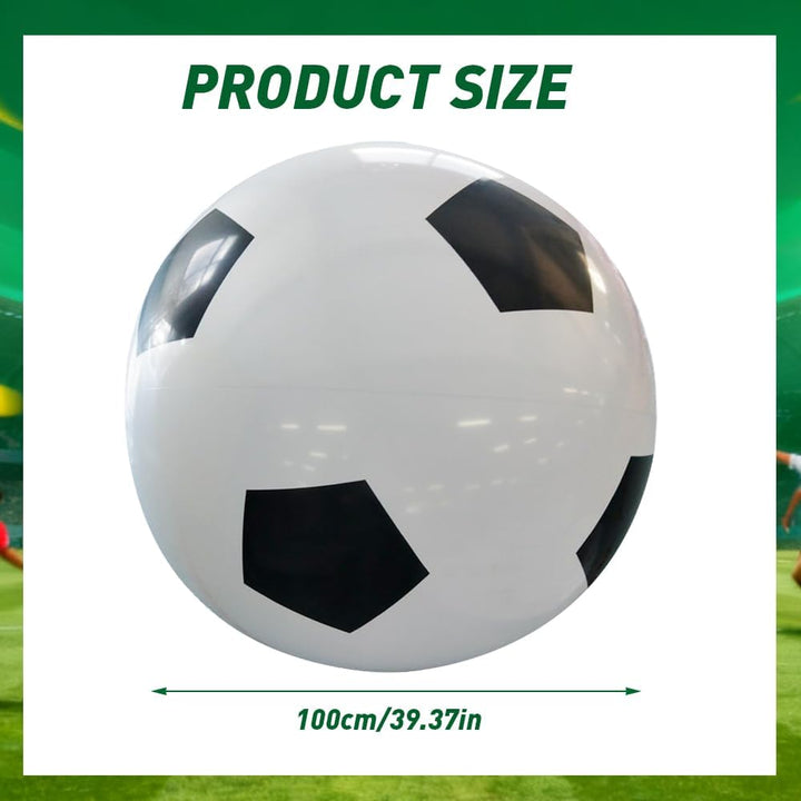 Fussball Ø 100 cm Gross, Riesen Aufblasbarer Wasserball, Aufblasbarer Riesen-Ball aus Robustem Gummi
