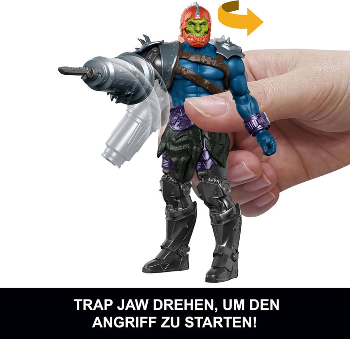 Masters of the Universe Funktions-Actionfigur Trap Jaw mit wandelbarer Kanone, Dreh- und Loslassfunk
