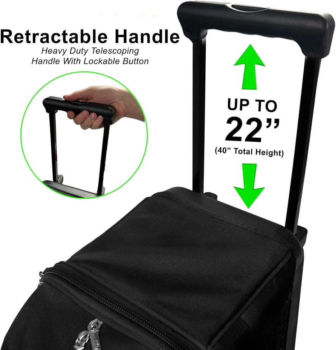 Pyramid Prime Doppelroller-Bowlingtasche Schwarz / Schwarz, Schwarz