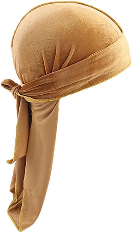 Durags Doo Rag Dew Rags für Herren, 360 Wellen, Samt, Durags, Kopfbedeckung, Totenkopfmütze, Kopfbed