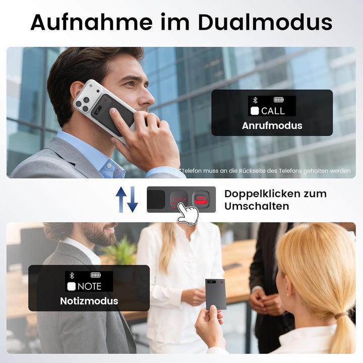 NEWYES Ailog KI Digitales Diktiergerät mit dedizierter App,Transkribieren und Zusammenfassen,35 Stun
