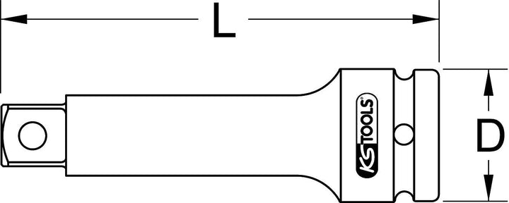 KS Tools 515.1804 1" Kraft-Verlängerung, 175mm 175 mm, 175 mm
