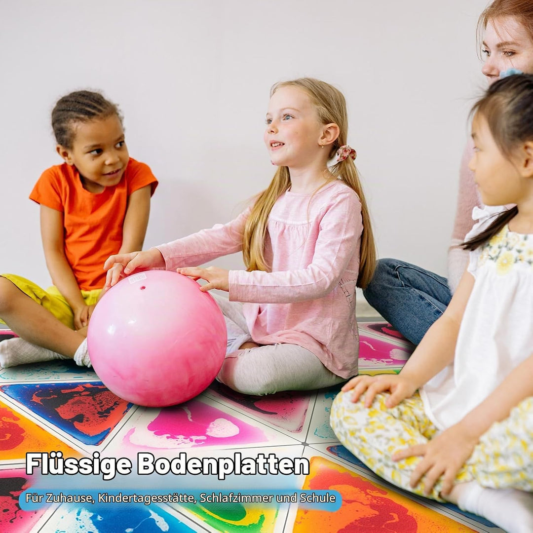 Art3d 6 Stück Flüssige Bodenfliesen Bunte Flüssigkeitsfusion sensorische Fliesen Senroy Tanzspielmat