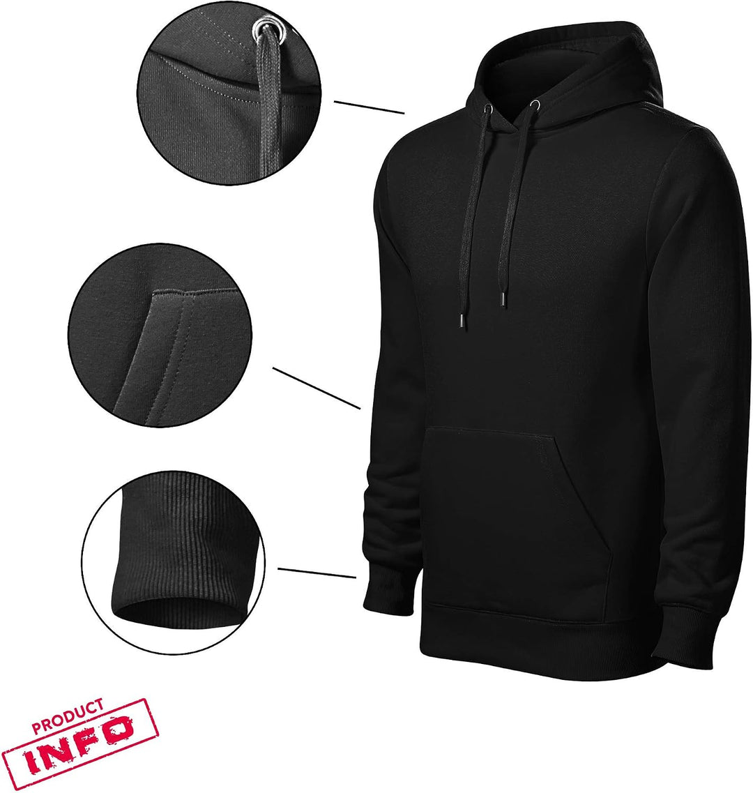 OwnDesigner Ähm nö Herren warm haltender Hoodie mit Kapuze modern geschnitten (Cape 464 3XL Weiss)