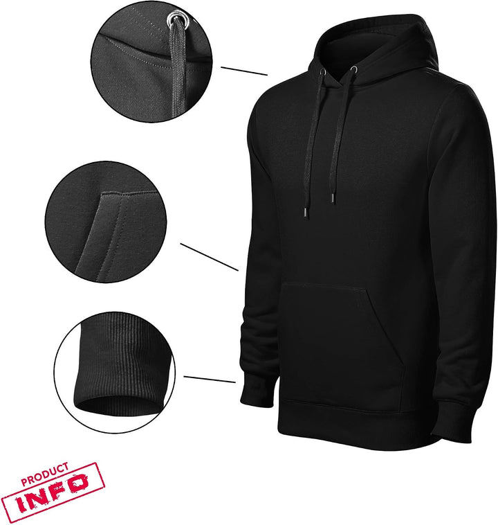 OwnDesigner Ähm nö Herren warm haltender Hoodie mit Kapuze modern geschnitten (Cape 464 3XL Weiss)