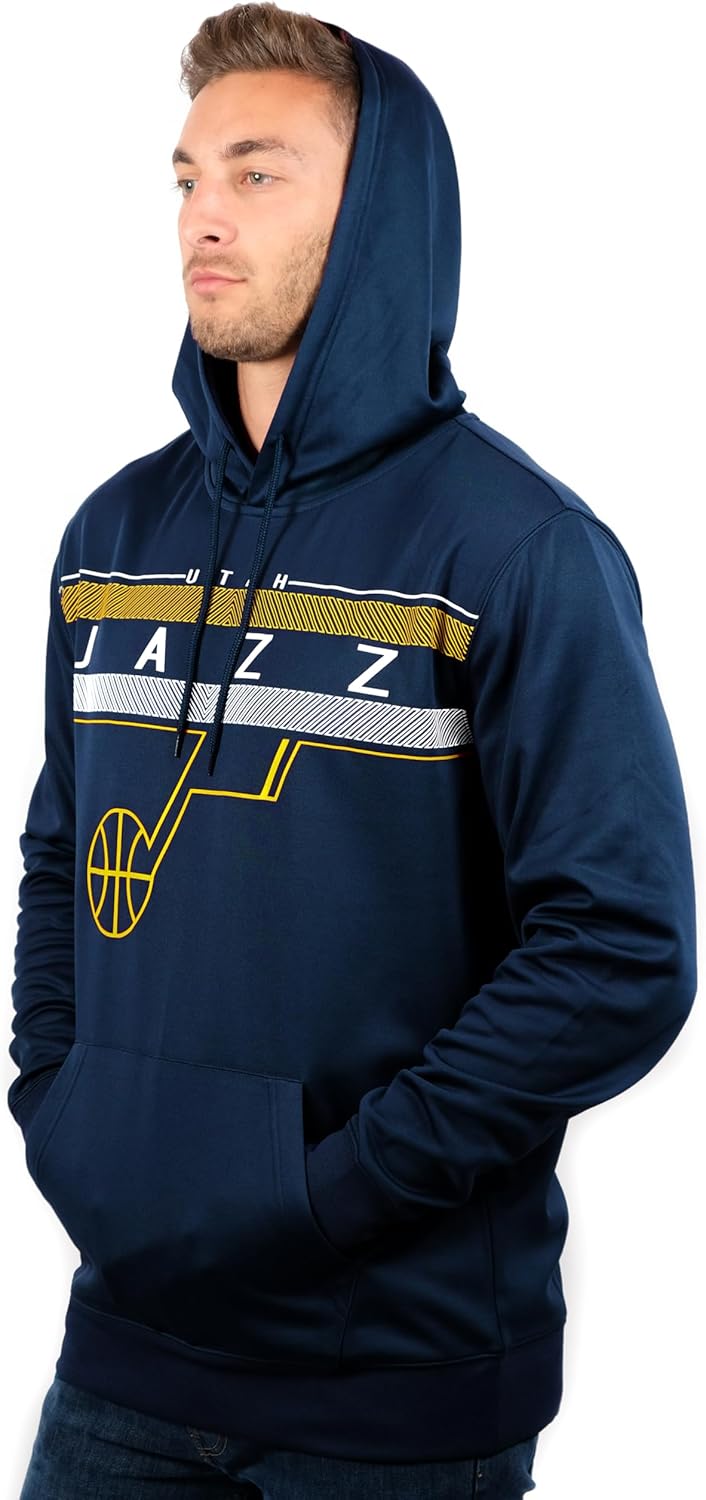 NBA Herren Fleece Hoodie Pullover Sweatshirt Poly Midtown, Herren, Midtown Hoodie L Blau, L Blau