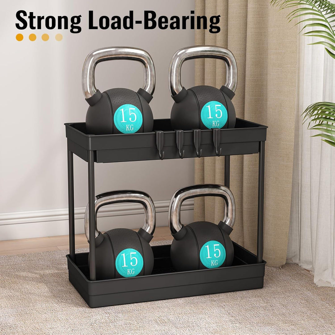 ARSTPEOE Unter Waschbecken Regal - Küchen Organizer - 2 Etagen Schrank Organizer mit 8 Haken, Spülbe