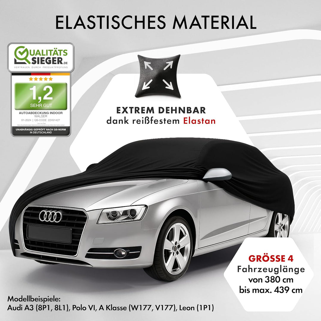 Walser Premium Abdeckung Auto Indoor Stretch Plus Qualitätssieger Sehr Gut* Autoabdeckung Winter Aut