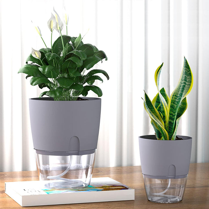 iDattel Blumentopf Mit Bewässerungssystem,Kräutertopf Küche Set Fensterbank selbstbewässernd-5er Set