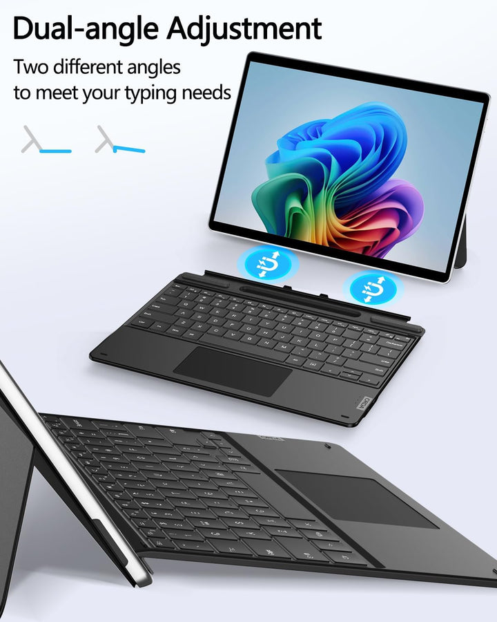 ORDA Surface Pro 11 Tastatur, Kompatibel mit Surface Pro 11/10/9/8/X mit Multi-Geste-Trackpad, 13 Zo