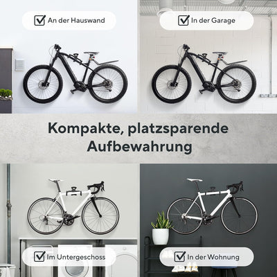 Optio Cycle Fahrrad Wandhalterung Vertikal Klappbar | Metall Fahrradhalterung Wand | Fahrrad Wandhal