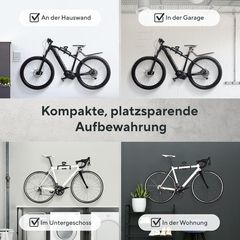 Optio Cycle Fahrrad Wandhalterung Vertikal Klappbar | Metall Fahrradhalterung Wand | Fahrrad Wandhal