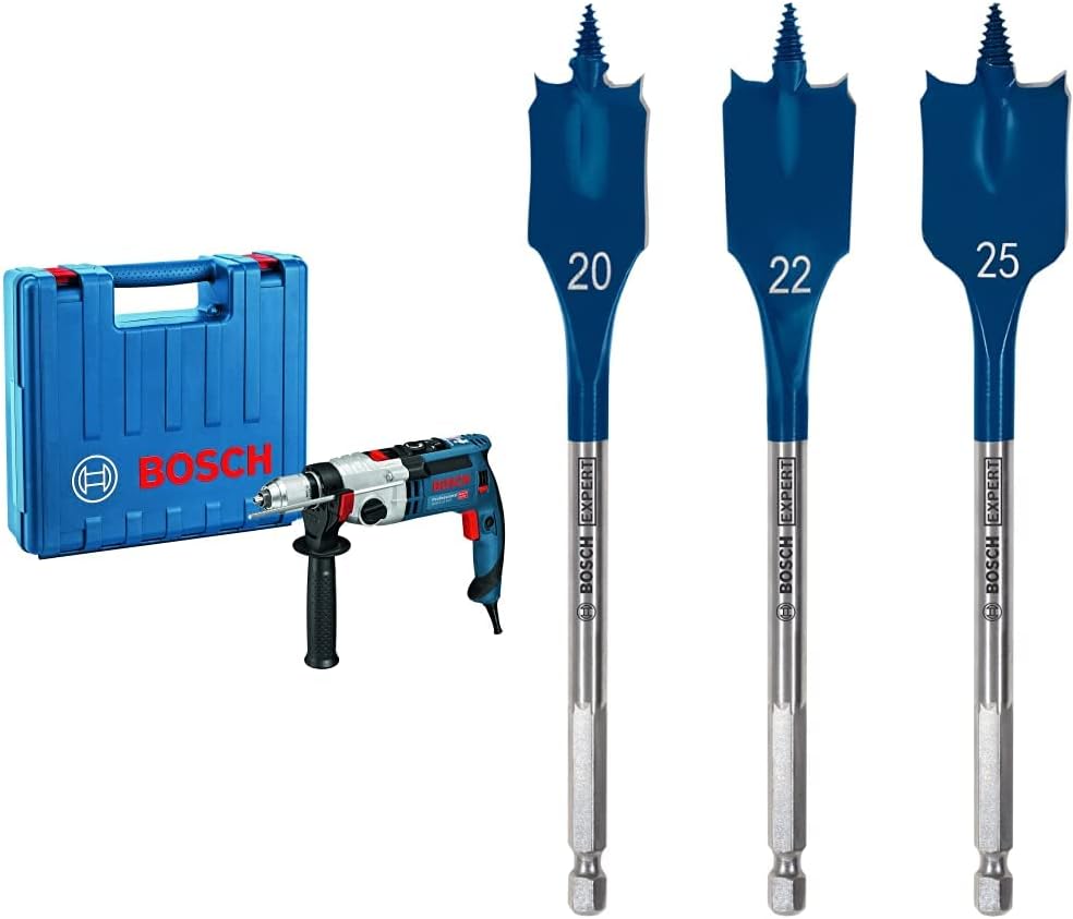 Bosch Professional Schlagbohrmaschine GSB 21-2 RCT (Bohr-Ø in Beton: 13-22 mm, im Koffer) + 7x Exper