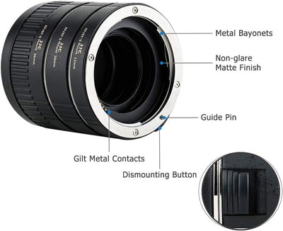 JJC AF Autofokus Zwischenringe 12/20/36MM für Canon EF/EF-S Mount EOS 850D 800D 760D 750D 700D 250D