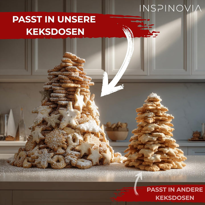 Keksdosen 4er Set | Ideal für Weihnachtsplätzchen & andere Leckereien | 4 Grössen im Set | Extra gro