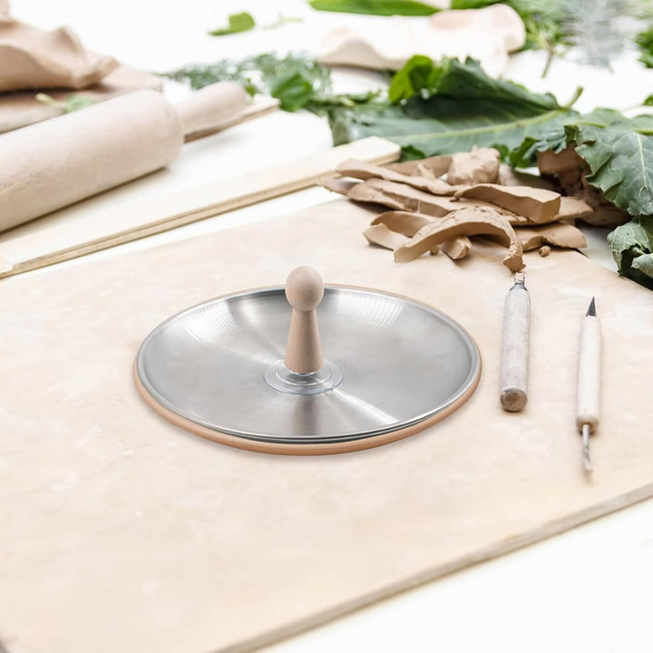 3 Sets Runde Töpferformen für Keramik mit Holzgriff & Edelstahlbasis (14/17/20 cm) Slump Formen Ton-
