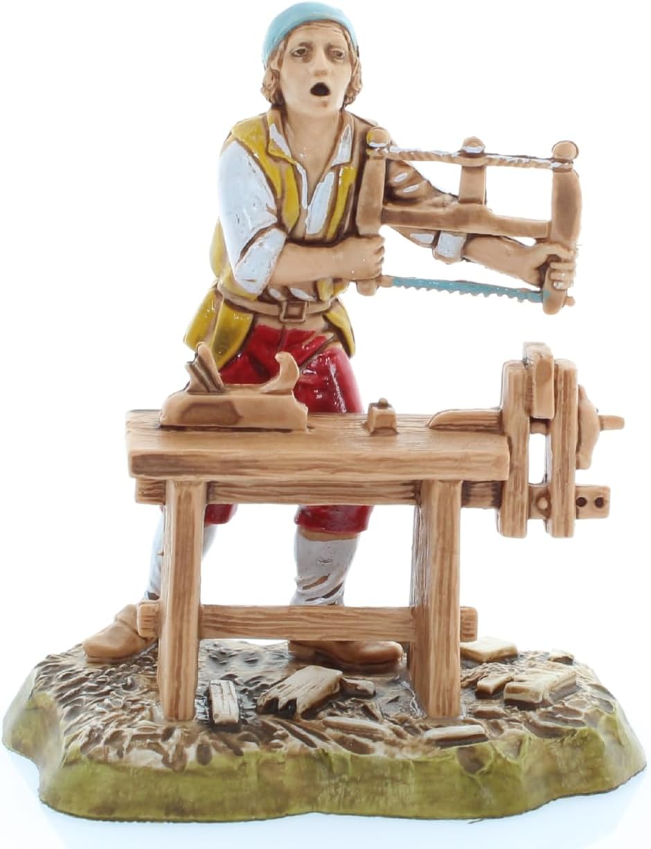 Moranduzzo Set 4 neapolitanische Berufe für Krippe 10 cm Massstab 1:20 - Unzerstörbare Krippenfigure