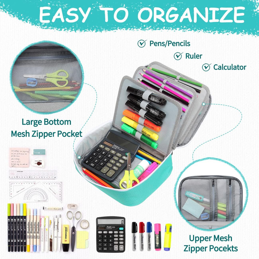 VASCHY Grosse Federmäppchen, Multi Fächer Mäppchen Organizer 72 Stück Etui Schule Federmappe Federta