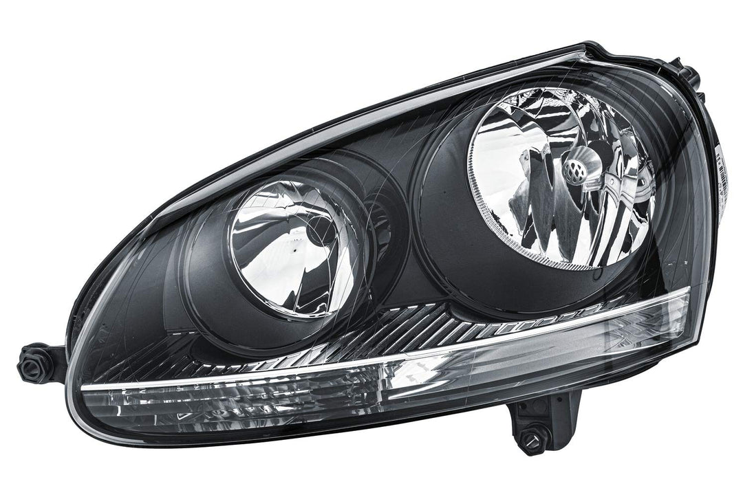 HELLA 1EG 247 007-611 FF/Halogen-Hauptscheinwerfer - links - für u.a. VW Golf V (1K1) Links Schwarz,