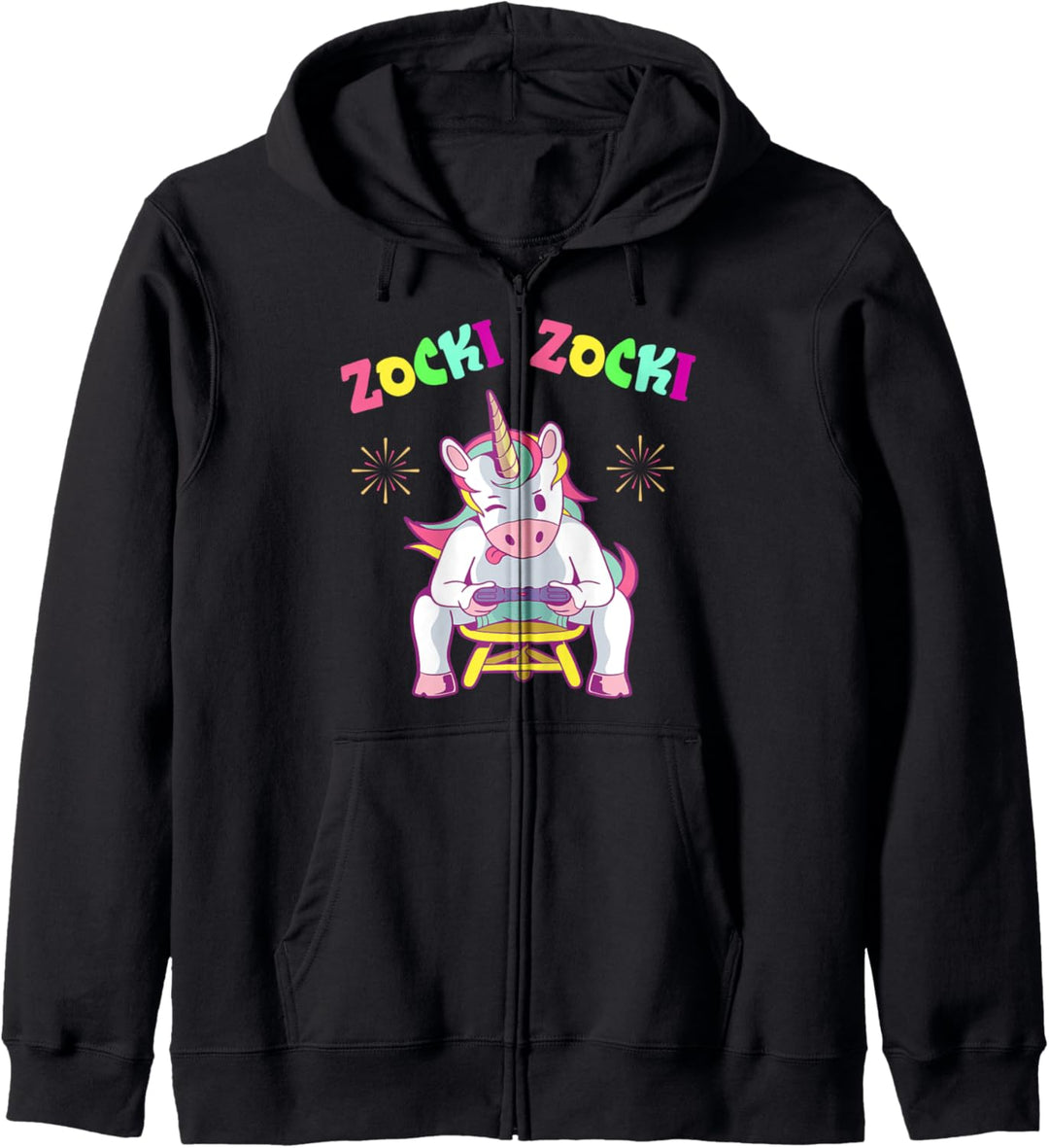 Zocki Zocki Gamer Unicorn Zocker Einhorn Konsolen Zockerin Kapuzenjacke