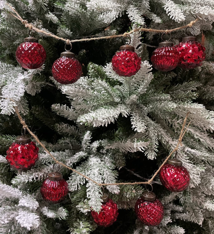 2er Set edle Luxus Glas Weihnachtskugelgirlanden Ø 5cm Weihnachtsbaum Kugeln Christbaumkugeln Weihna