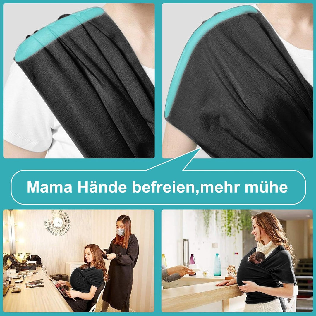 Tragetuch elastisch für Neugeborene und Kleinkinder, Babytragetuch Kindertragetuch Baby Bauchtrage S