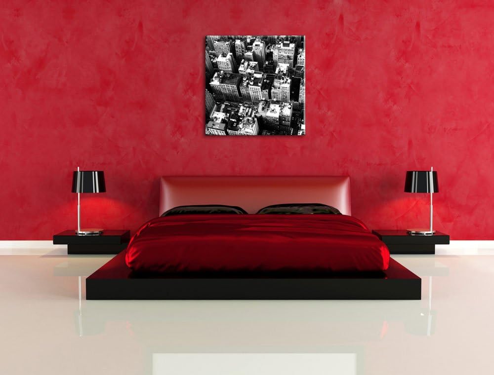 Pixxprint New York City, Format: 70x70 auf Leinwand, XXL riesige Bilder fertig gerahmt mit Keilrahme