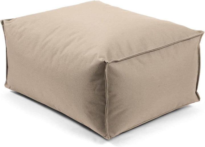 mokebo® Outdoor Pouf o. Hocker 60x45cm in Beige für Balkon & Garten 'Der Ruhepouf' Bodenkissen eckig