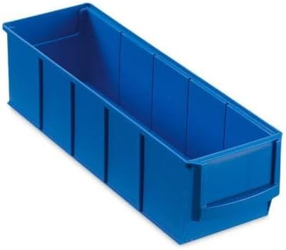 SparSet 10x Blaue Industriebox 300 S | HxBxT 8,1x9,1x30cm | 1,6 Liter | Sichtlagerkasten, Sortiments